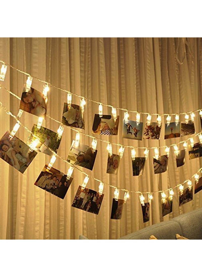 Sage Square Sage Square Set of 60 LED Photo Clips String Lights Fairy Wedding Anniversary Party Home Decor for Hanging Photos Cards and Artwork 10 Feet 1 Set  - Image 1