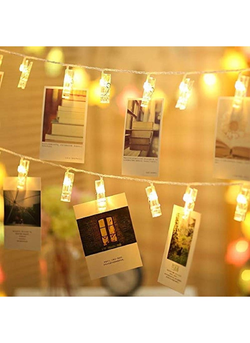 Sage Square Sage Square Set of 60 LED Photo Clips String Lights Fairy Wedding Anniversary Party Home Decor for Hanging Photos Cards and Artwork 10 Feet 1 Set  - Image 2