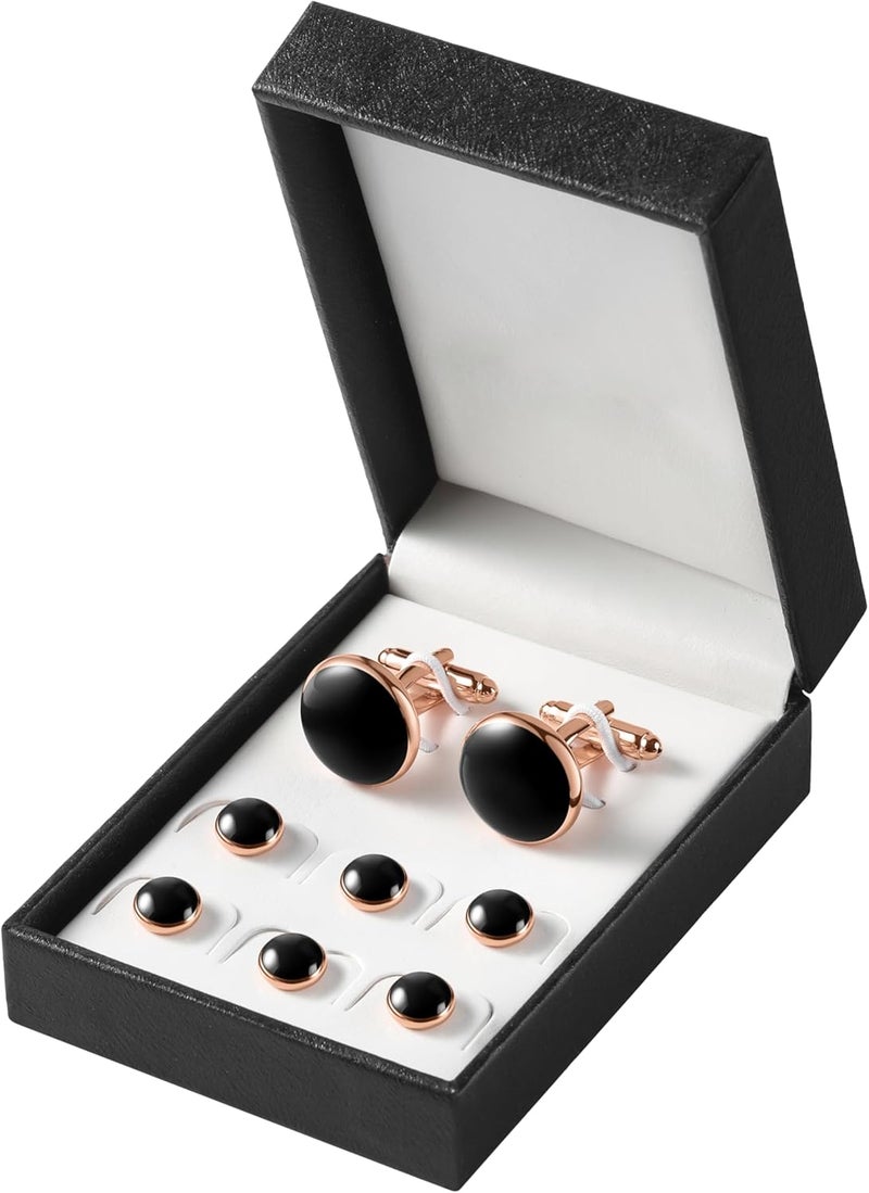 Zealmer 316L Stainless Steel Cufflinks Shirt Studs Business Wedding Gifts for Men - Image 2