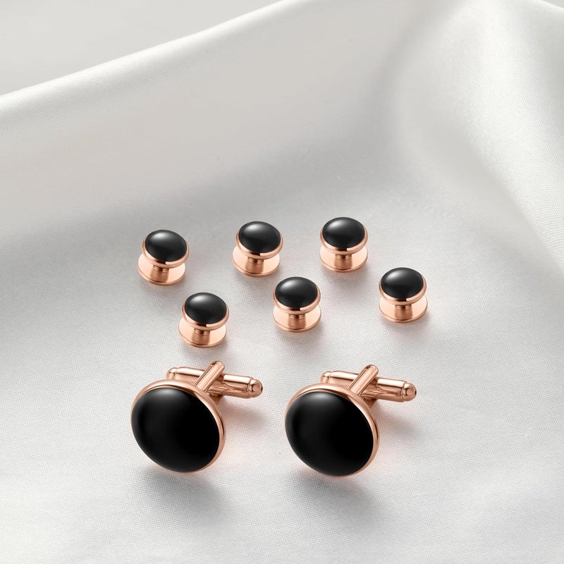 Zealmer 316L Stainless Steel Cufflinks Shirt Studs Business Wedding Gifts for Men - Image 3