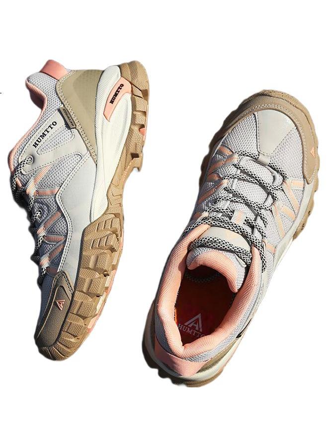 HUMTTO Anti-Slip Hiking Shoes Four Seasons Mesh Breathable Casual Women'S Outdoor Climbing Shoes Sand/Light Pink Size 39 - Image 1