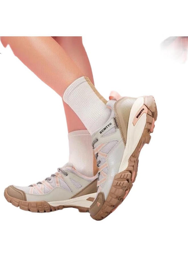 HUMTTO Anti-Slip Hiking Shoes Four Seasons Mesh Breathable Casual Women'S Outdoor Climbing Shoes Sand/Light Pink Size 39 - Image 2