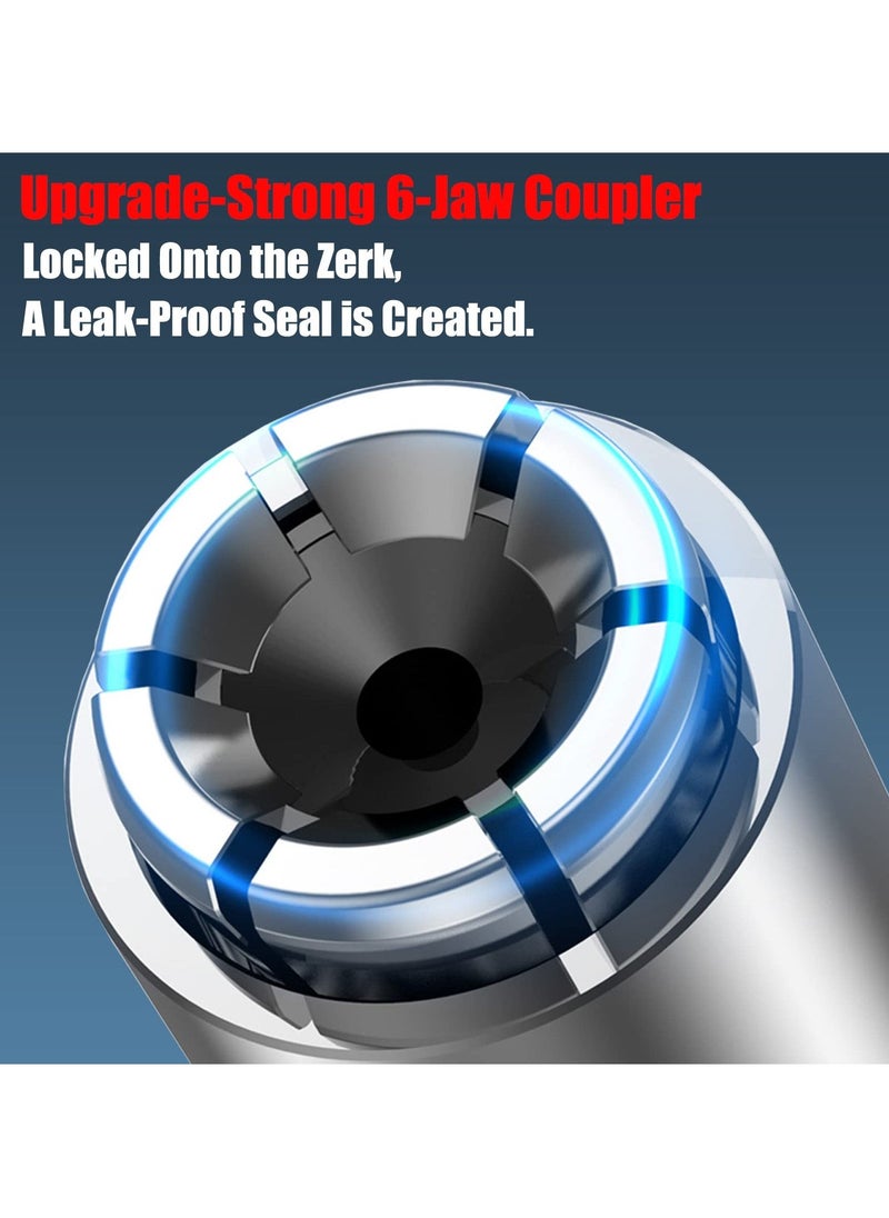 Generic - Grease Gun Coupler, Grease Gun Tip with 6 Thickened Jaws Compatible with All Grease Guns 1/8" NPT Grease Gun Fittings. 12000 PSI High Pressure Grease Fittings, Long-Lasting rebuildable Tool - Image 1