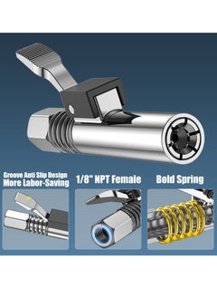 Generic Grease Gun Coupler, Grease Gun Tip with 6 Thickened Jaws Compatible with All Grease Guns 1/8" NPT Grease Gun Fittings. 12000 PSI High Pressure Grease Fittings, Long-Lasting rebuildable Tool  - Image 4