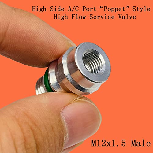 VOTNMIC Air Conditioning Valve Core Kit | Cap & Valve AC R12 R134a Teflon Seal Refrigeration A/C Air Conditioning Service Valve Car & HVAC AC Charging Port Seal Caps Kit (A/C Service Port Cap & Valve Kits) - Image 3