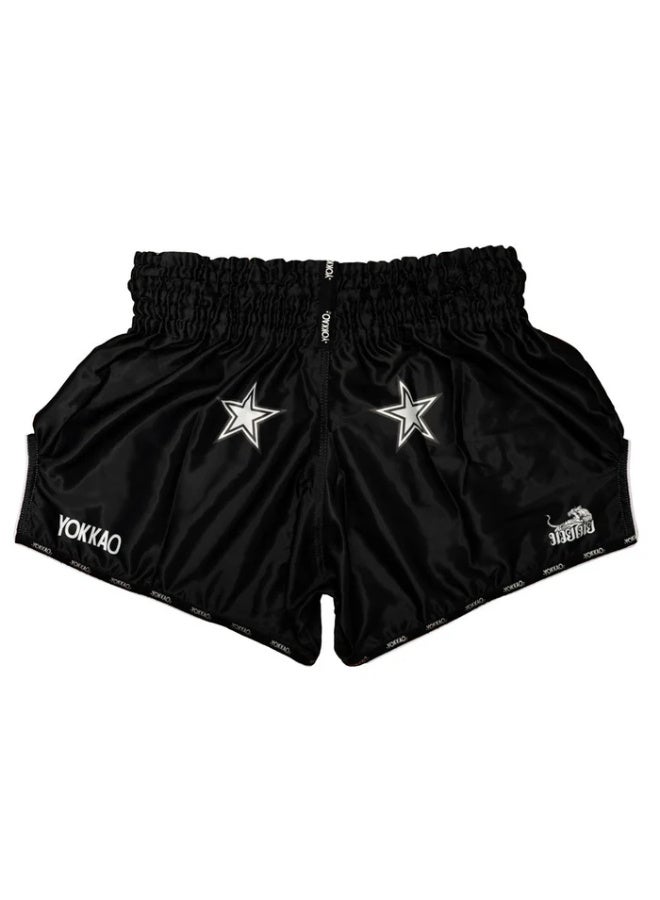 YOKKAO LETTERING MUAY THAI SHORTS BLACK - Image 2