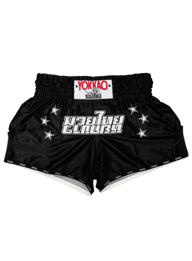 YOKKAO LETTERING MUAY THAI SHORTS BLACK - Image 1
