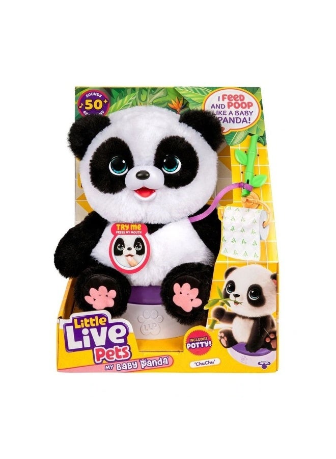 LITTLE LIVE PETS سلسلة باندا بيبي 2 تشوتشو لعبة قماشية تفاعلية - Image 1