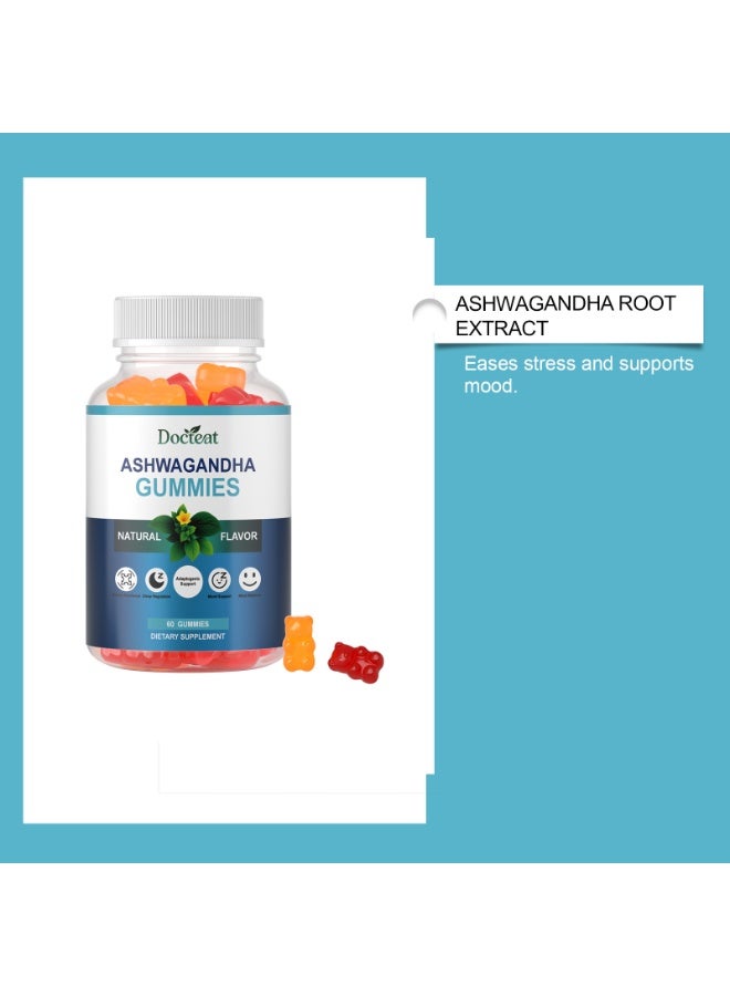 Docteat Ashwagandha Herbal Gummies | 60 Gummies | Stress Relief, Mood Balance, Relaxation and Sleep Aid | Natural Flavored Dietary Supplement - Image 5