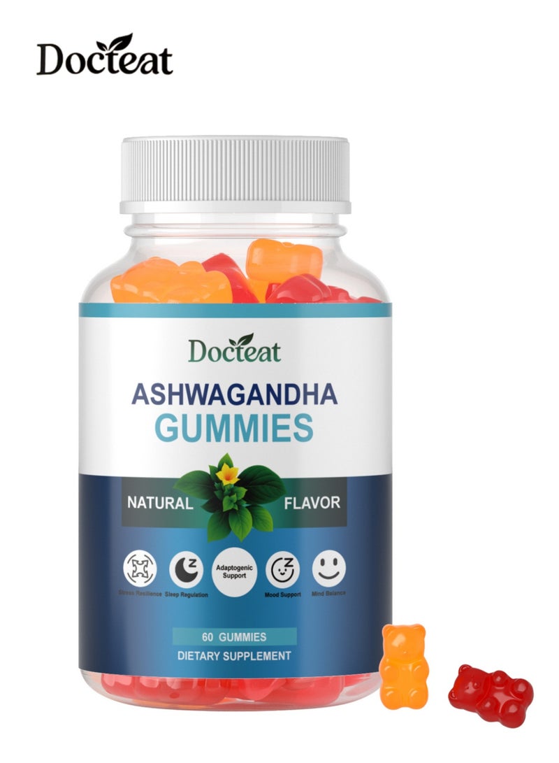Docteat Ashwagandha Herbal Gummies | 60 Gummies | Stress Relief, Mood Balance, Relaxation and Sleep Aid | Natural Flavored Dietary Supplement - Image 1