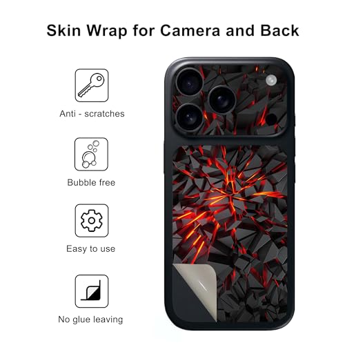 CXWITHY Skin Wrap for iPhone 17 Pro Max, Protective Film Sitcker Cover for Camera, Ultra Thin Vinyl Decal for Phone Back (Red Stone) - Image 2