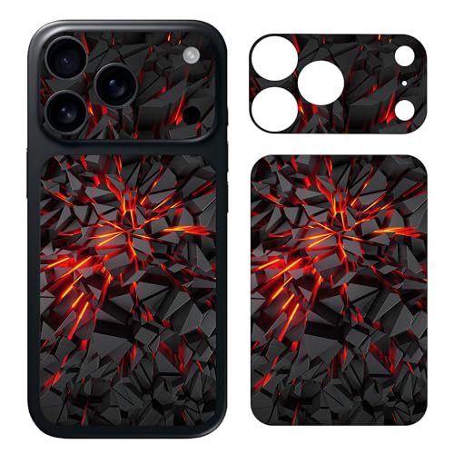 CXWITHY Skin Wrap for iPhone 17 Pro Max, Protective Film Sitcker Cover for Camera, Ultra Thin Vinyl Decal for Phone Back (Red Stone) - Image 1