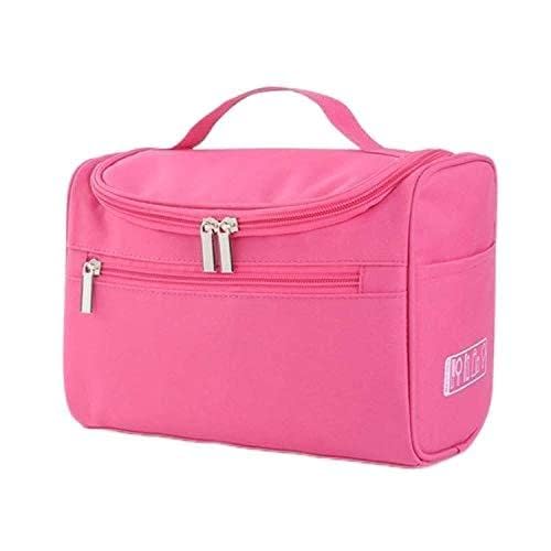 Minnesota Nylon Multifunctional Makeup Bag, Makeup Organiser Cosmetic Pouch, Handy Travel Toiletry Pouch, Makeup Storage Bag Case Household Grooming Kit for Women (Pink) - Image 1
