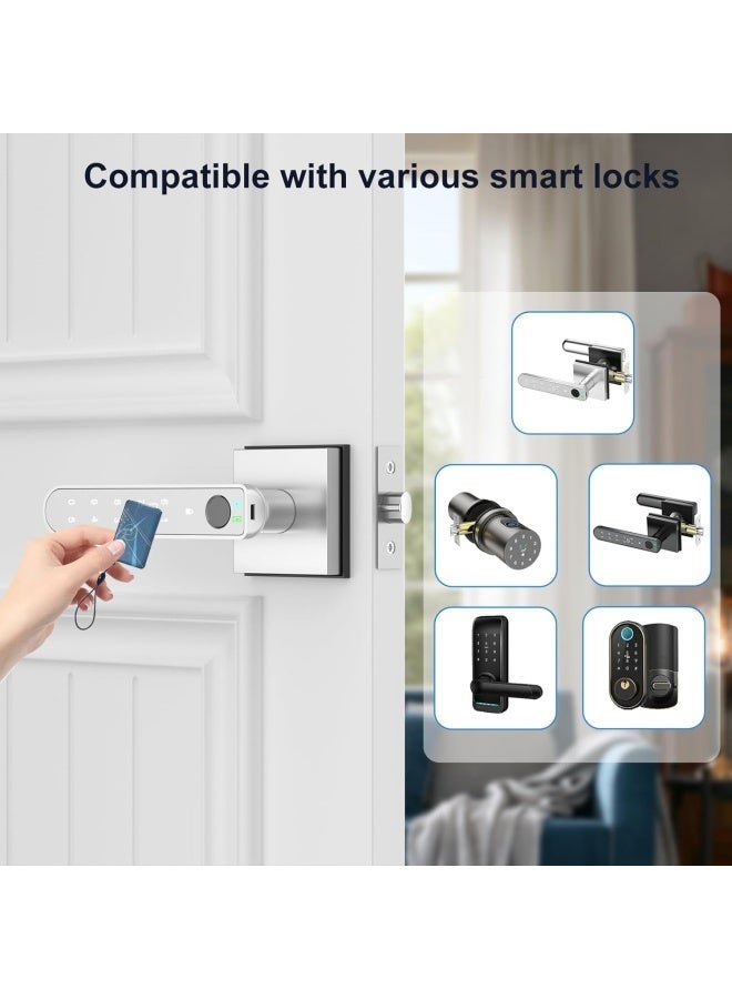 10 قطع من بطاقات IC لقفل الباب الذكي، بطاقات IC ذكية متوافقة مع الأنظمة الذكية، 13.56 ميجا هرتز RFID Key Fobs بطاقات دخول ذكية بدون مفتاح لقفل الباب - Image 3