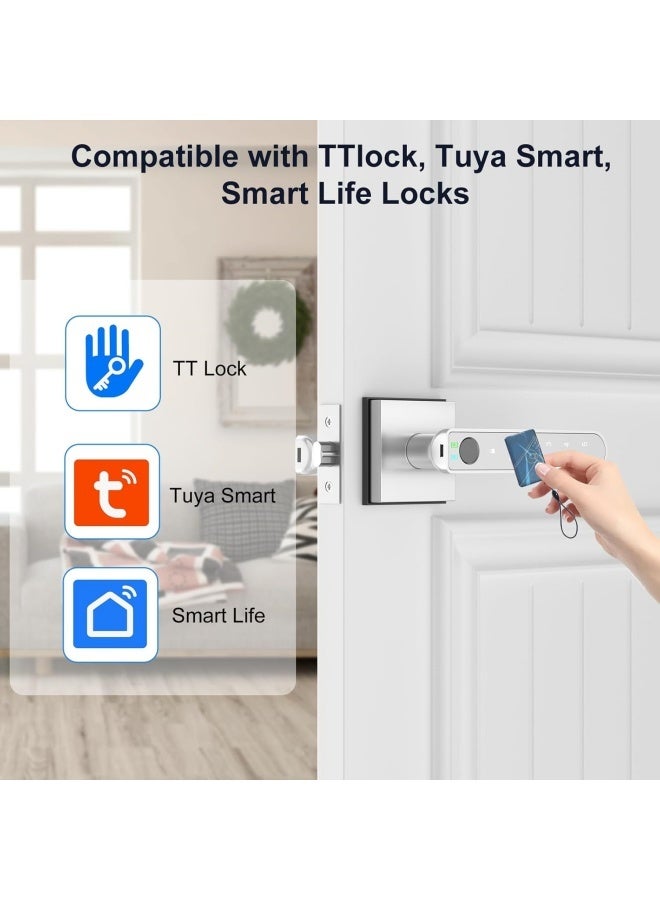 10 قطع من بطاقات IC لقفل الباب الذكي، بطاقات IC ذكية متوافقة مع الأنظمة الذكية، 13.56 ميجا هرتز RFID Key Fobs بطاقات دخول ذكية بدون مفتاح لقفل الباب - Image 2