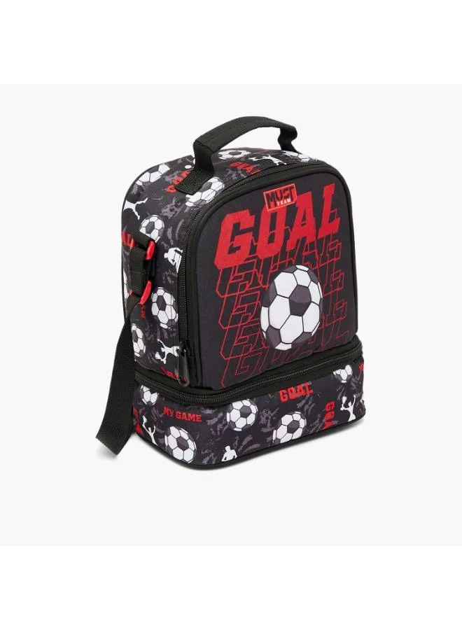 ماست MustTeam Football Print Lunch Bag for Boys 5-8 Years with Shoulder Strap