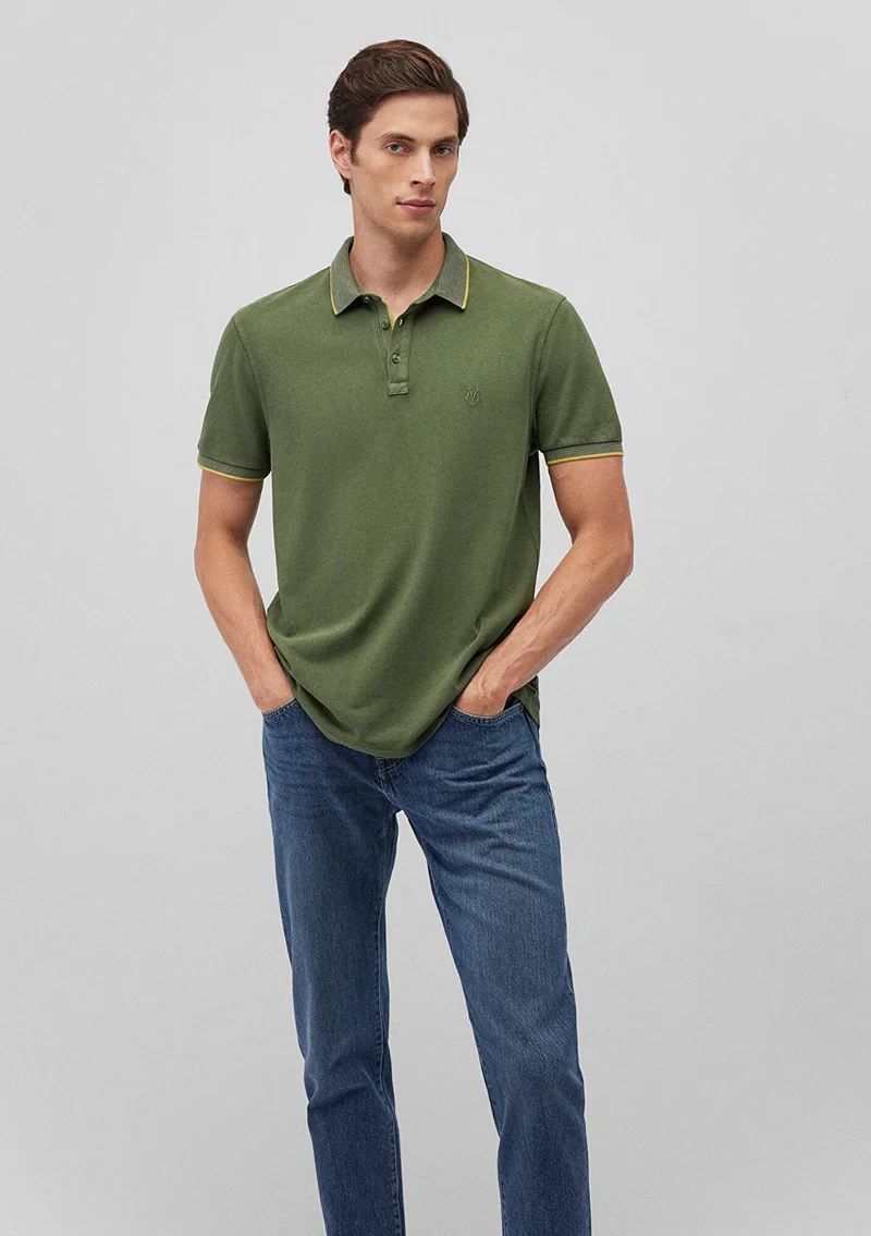 MAVI Collar Detailed Green Polo