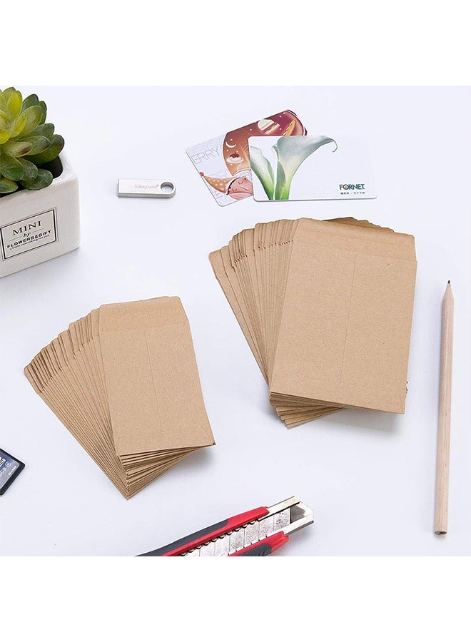 meayul 100 Pack Seed Envelopes, Small Coin Envelopes, Self-Adhesive Kraft Paper Envelopes for Cash, Seeds, Mini Parts, Stamps, Storage, Office, Garden, or Wedding Gift (2.25"×3.5") - Image 2