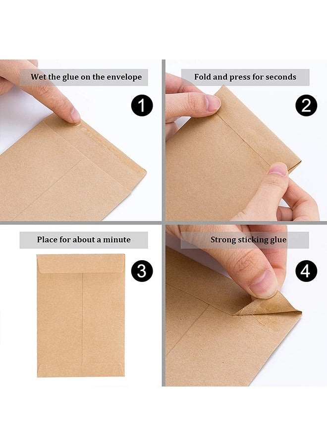 meayul 100 Pack Seed Envelopes, Small Coin Envelopes, Self-Adhesive Kraft Paper Envelopes for Cash, Seeds, Mini Parts, Stamps, Storage, Office, Garden, or Wedding Gift (2.25"×3.5") - Image 3