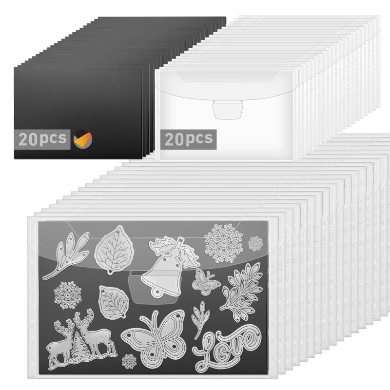 KKJCXY 40pcs Magnetic Sheets for Dies Storage, with Rubber Magnet Sheet, Die Cut Storage Essential Set for Die Cutting and DIY Scrapbooking - Image 1