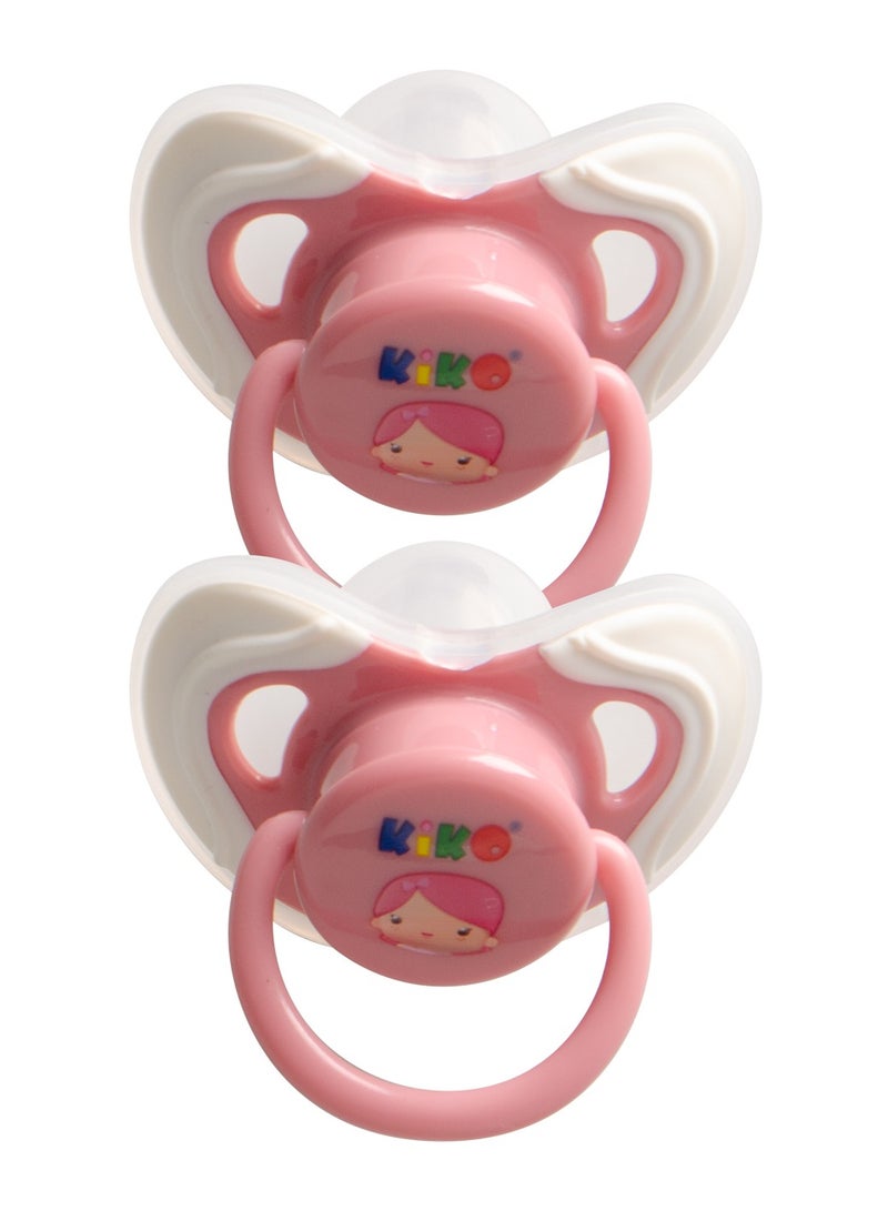 Kiko Pack Of 2 Pacifier With Silicone Baglet, 0 Months +, Pink - Image 1