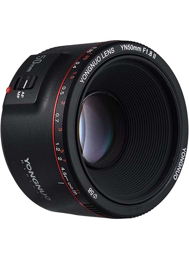 YONGNUO YONGNUO YN50MM f1.8 II Lens for Canon EF Mount, AF/MF 50mm f/1.8 Lens Large Aperture 0.35m Focus Distance Standard Prime Lens for Canon 5D IV 1DX I 200D II 850D 7D 6DII(YN50MM F1.8C II Black)  - Image 2
