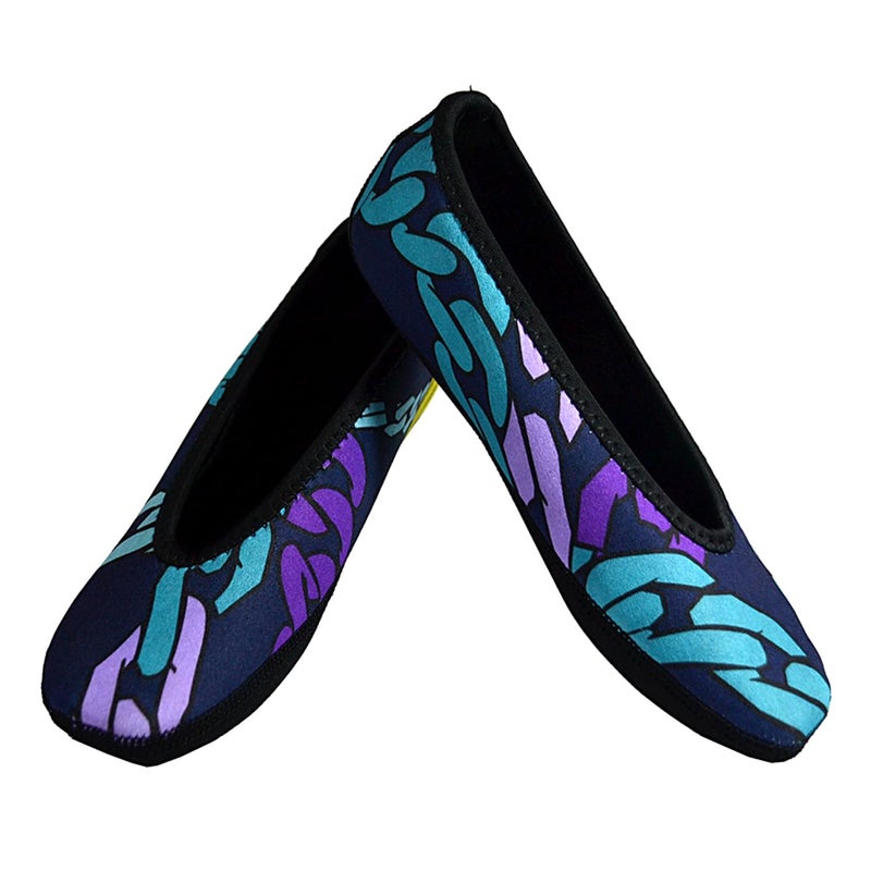 Nufoot Ballet Flats Womens Slippers Travel Slippers Yoga Socks Indoor Shoes Royal Chains Large
