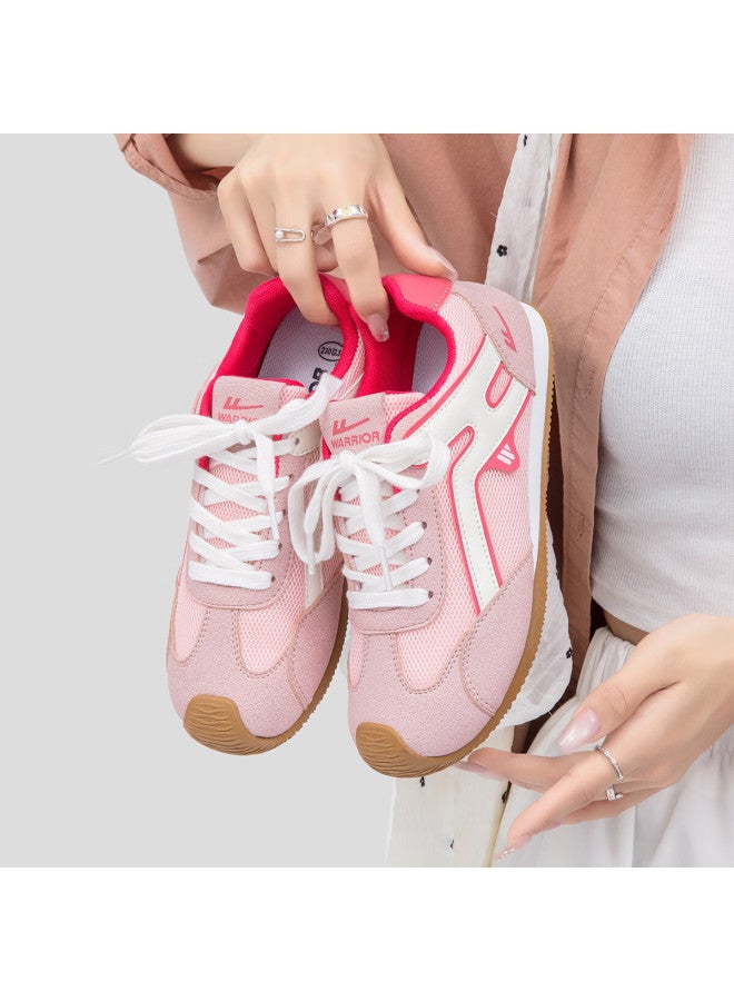Pull Back Huili Women's Shoes, Thin-soled Training Shoes, Breathable Mesh, Lightweight Casual Sneakers, Wxy5188z, Pink Rose Red, Size 36 - Image 1