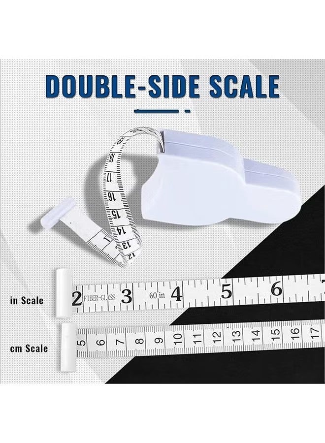 2 pcs Body Measuring Tape Accurate Waist Measuring Tape for Weight Loss Handcrafts Tailor Automatic Telescopic Body Tape,White and Black - Image 4