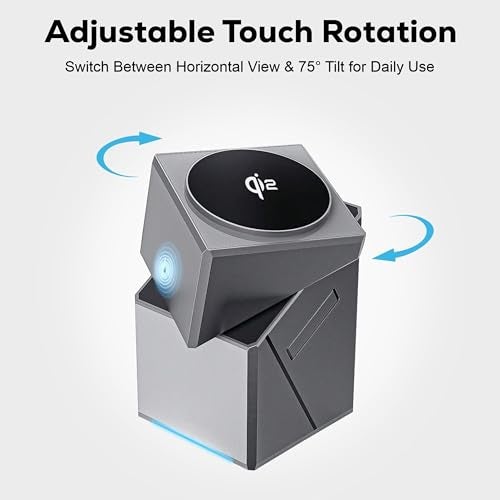 HUMBLE® Qi2 Certified 3-in-1 Magnetic Mag-Safe Wireless Charging Station with One-Touch Auto Rotation and Fast Charging Compatible with iPhone Series 17-12, iWatch Ultra/SE2/SE/10-1 & Airpods Pro, 3/2 - Image 3