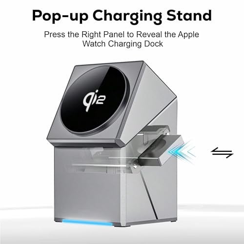 HUMBLE® Qi2 Certified 3-in-1 Magnetic Mag-Safe Wireless Charging Station with One-Touch Auto Rotation and Fast Charging Compatible with iPhone Series 17-12, iWatch Ultra/SE2/SE/10-1 & Airpods Pro, 3/2 - Image 2