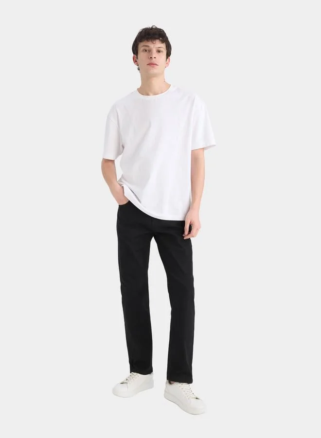 DeFacto DeFacto Men's Black Dark Wash Straight Fit Jeans