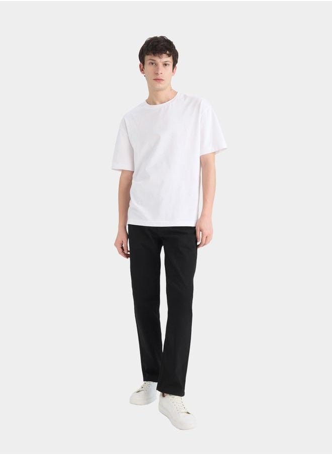 DeFacto DeFacto Men's Black Dark Wash Straight Fit Jeans  - Image 3