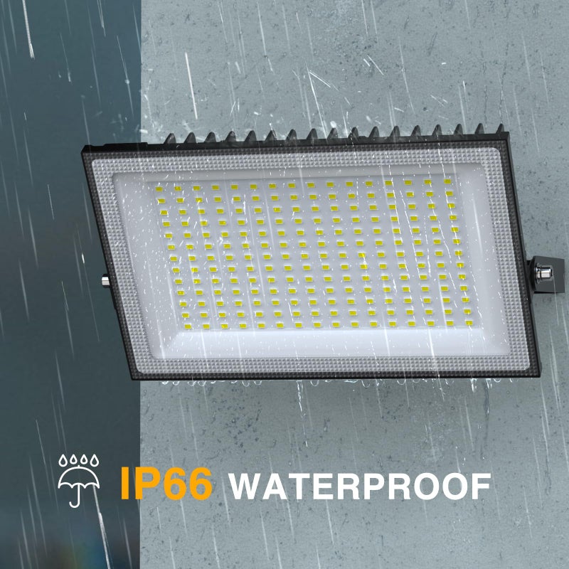Onforu 200W LED Flood Lights Outdoor, 18000LM Bright Security Light, IP66 Waterproof Outdoor LED Lights, 6500K Daylight White Floodlight for Garage, Yard, Garden, Stadium, Playground, Arena(2 Pack) - Image 4