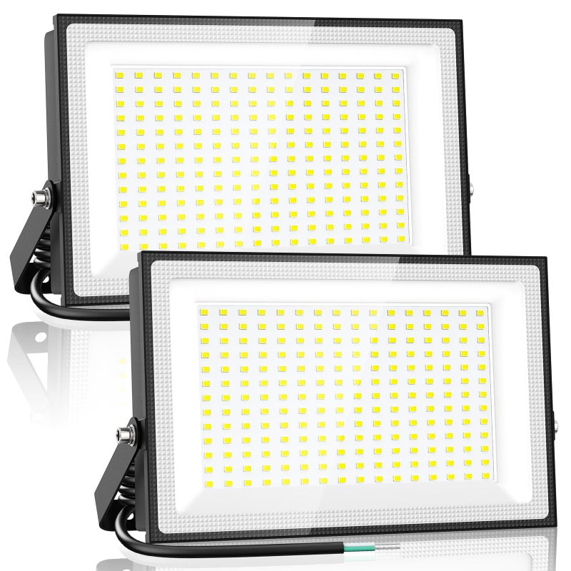 Onforu 200W LED Flood Lights Outdoor, 18000LM Bright Security Light, IP66 Waterproof Outdoor LED Lights, 6500K Daylight White Floodlight for Garage, Yard, Garden, Stadium, Playground, Arena(2 Pack) - Image 1