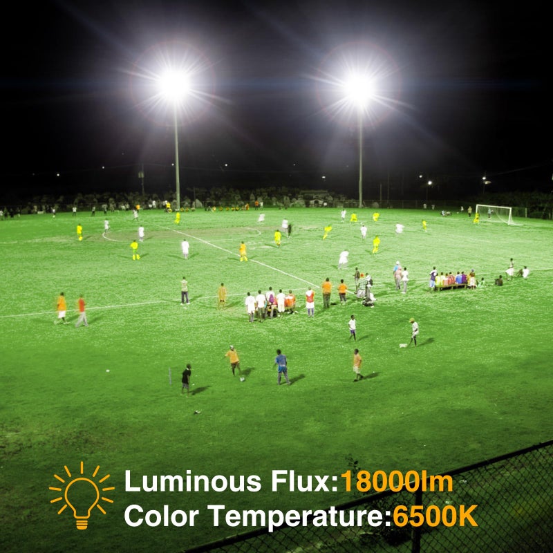 Onforu 200W LED Flood Lights Outdoor, 18000LM Bright Security Light, IP66 Waterproof Outdoor LED Lights, 6500K Daylight White Floodlight for Garage, Yard, Garden, Stadium, Playground, Arena(2 Pack) - Image 3