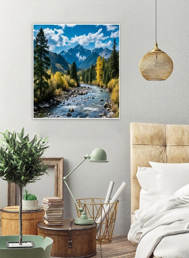 askkqtx Landscape Paint by Numbers Kit for Adults, Mountain and River Paint by Numbers for Beginner, DIY Oil Painting by Number on Canvas for Home Decor Gifts 16x20 Inch - Image 4