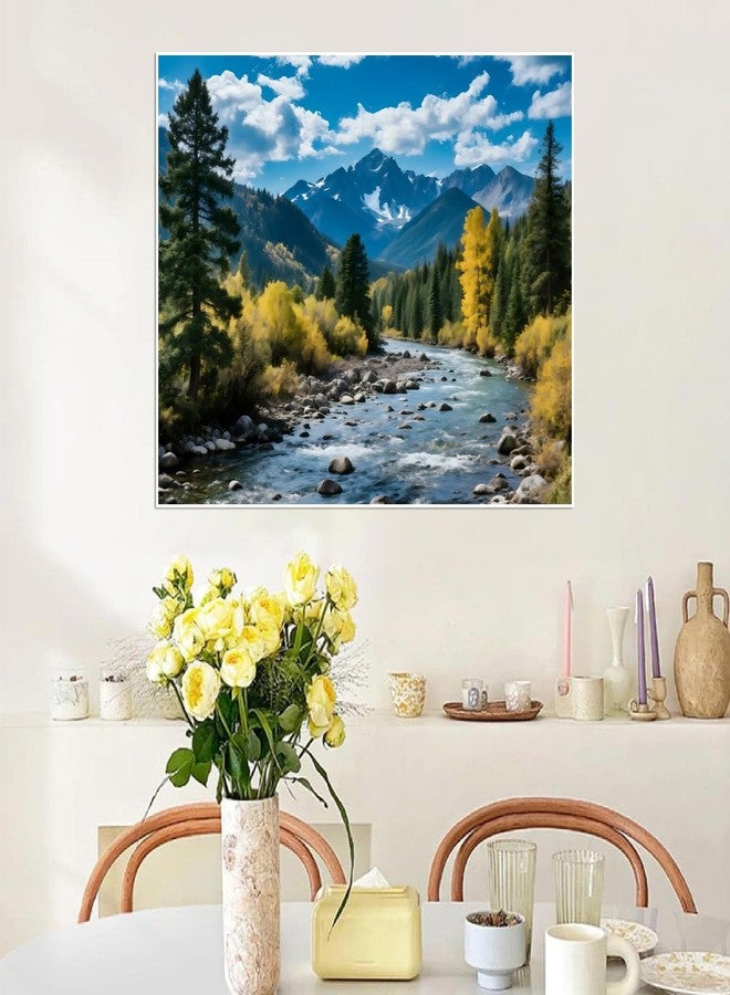 askkqtx Landscape Paint by Numbers Kit for Adults, Mountain and River Paint by Numbers for Beginner, DIY Oil Painting by Number on Canvas for Home Decor Gifts 16x20 Inch - Image 5