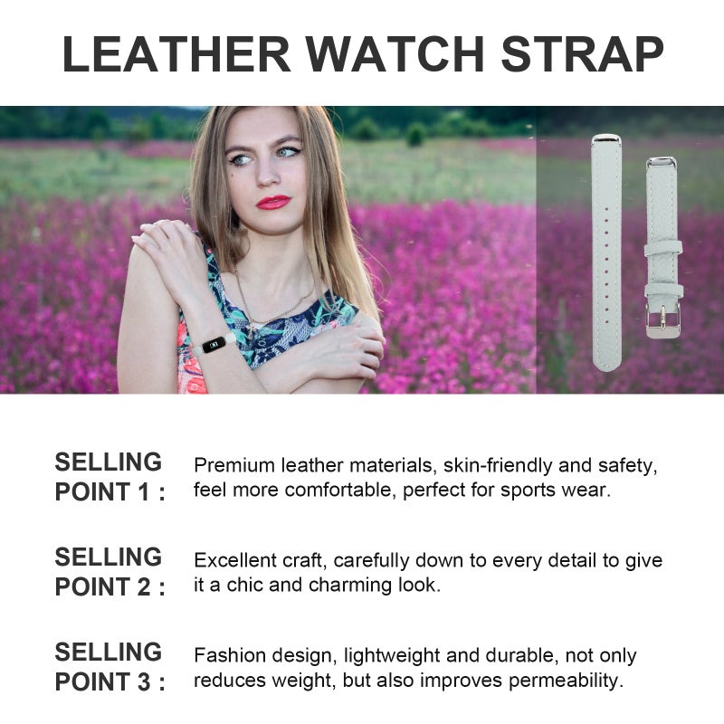 Leather Watch Strap Multi-use Watch Strap Replaceable Watchband Compatible for Fitbit Luxe - Image 2