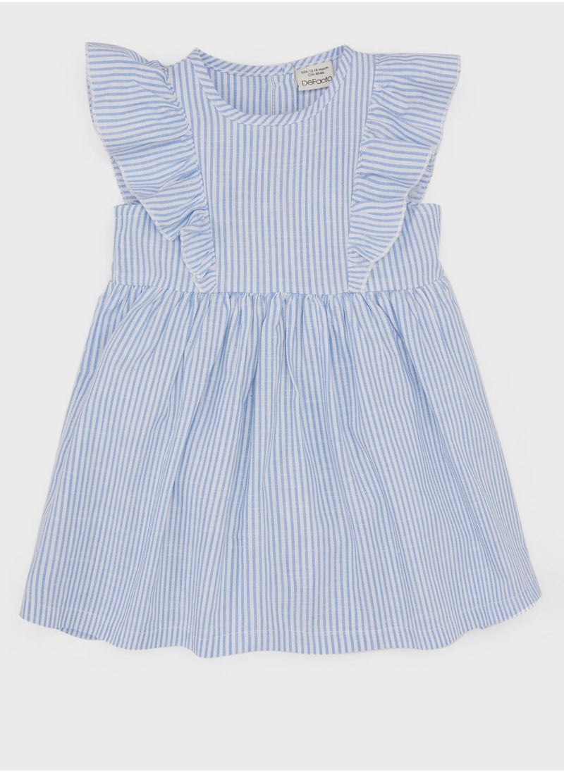 DeFacto - Baby Girl Checkered Sleeveless Linen Look Dress - Image 1