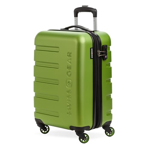 SWISSGEAR حقائب سفر صلبة قابلة للتوسيع من SwissGear 7366 مع عجلات دوارة، قفل TSA، حامل أكواب، أخضر، حقيبة يد 19 بوصة - Image 1