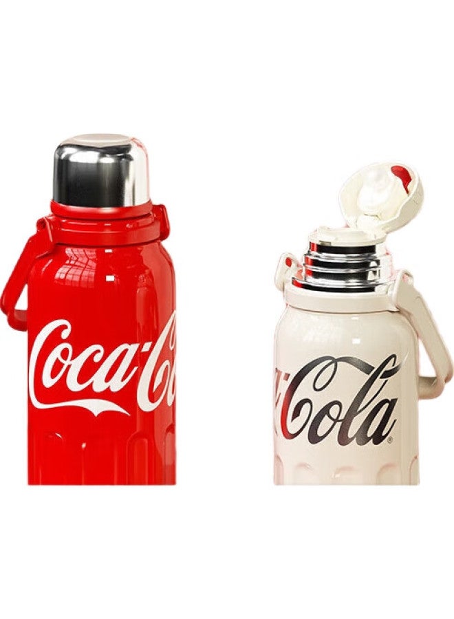 Germ (Germ) Coca-Cola Dynamic Insulated Cup Men And Women Sports Water Bottle Large Capacity Car Cup Student Cup 800Ml Apricot - Image 1