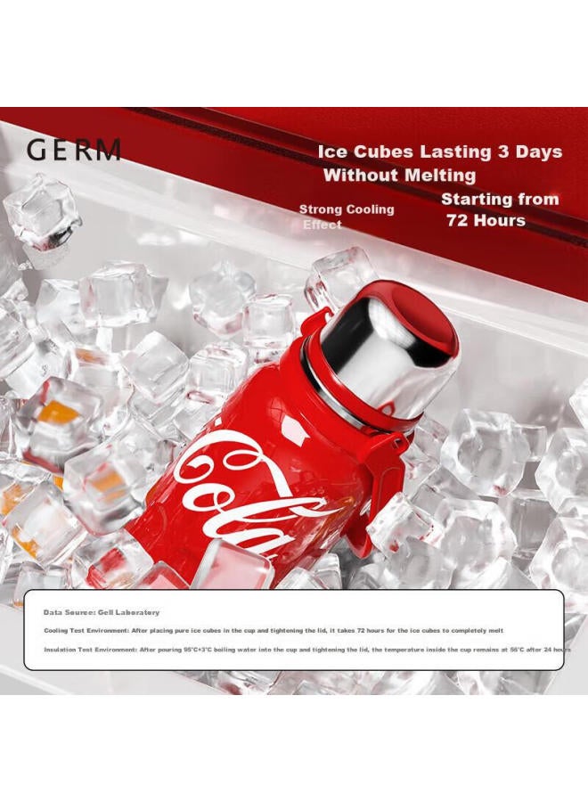 Germ Coca-cola Dynamic Insulated Cup Men And Women Sports Water Bottle Large Capacity Car Cup Student Cup 800ml Apricot - Image 3