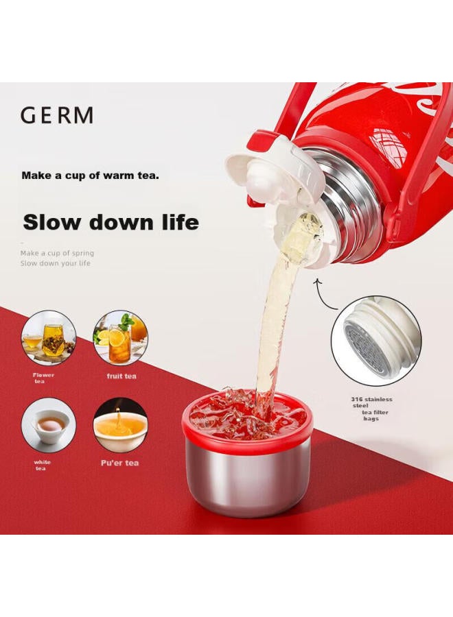 Germ Coca-cola Dynamic Insulated Cup Men And Women Sports Water Bottle Large Capacity Car Cup Student Cup 800ml Apricot - Image 2