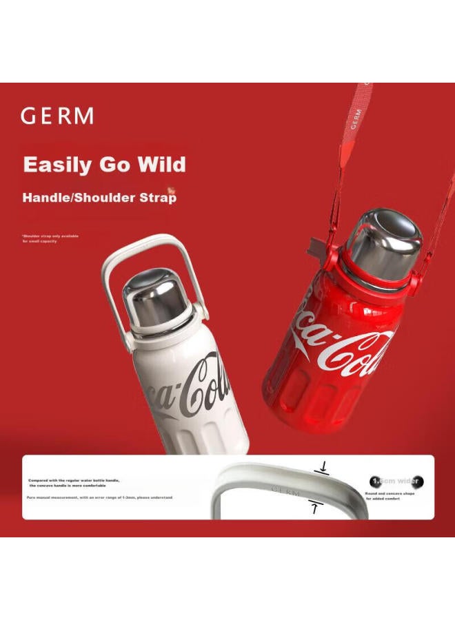 Germ Coca-cola Dynamic Insulated Cup Men And Women Sports Water Bottle Large Capacity Car Cup Student Cup 800ml Apricot - Image 1