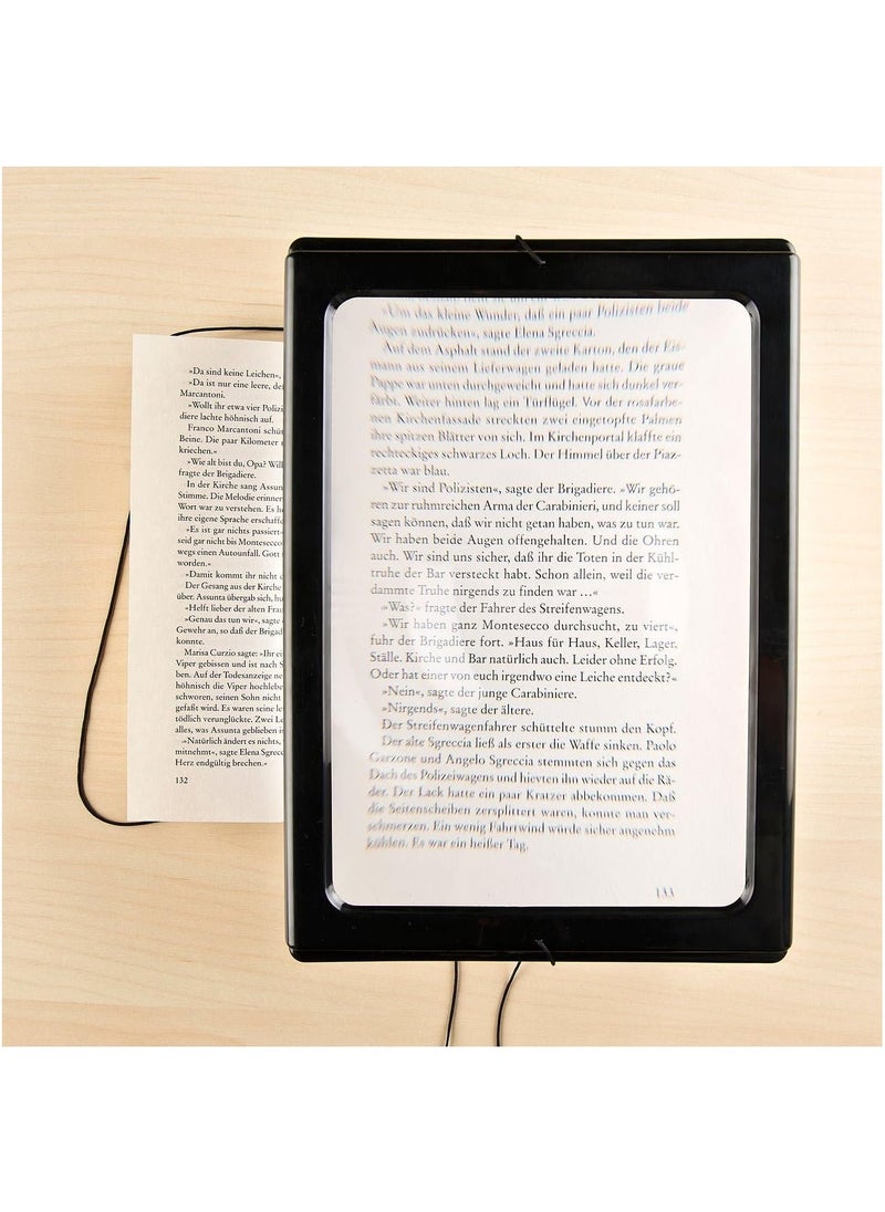 Generic - 5X Magnifying screen for reading full page with LED lights, portable by hand or hanging on the neck or free standing, ideal for the visually impaired and the elderly, reading books and newspapers - Image 1