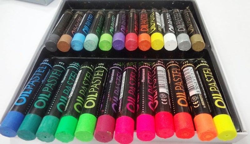 Mungyo Gallery Artists' Oil Pastels Set of 24 - Metallic 12 + Fluorescent 12 Coulurs - Image 2