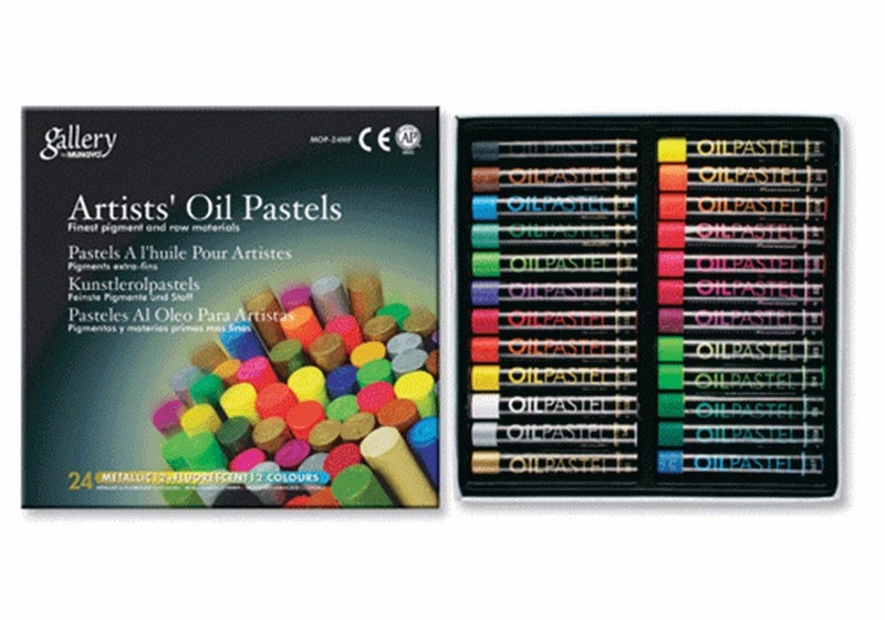 Mungyo Gallery Artists' Oil Pastels Set of 24 - Metallic 12 + Fluorescent 12 Coulurs - Image 5