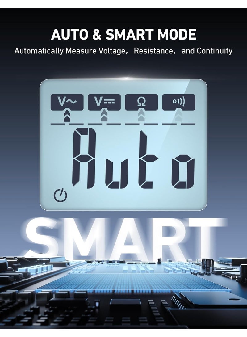 AstroAI Multimeter Tester 4000 Counts, Smart Measuring Mode, Auto-Ranging Digital Volt Meter, Fast Accurately Measures AC/DC Voltage, Resistance, Continuity, Supports a Non-Contact Voltage Function - Image 3
