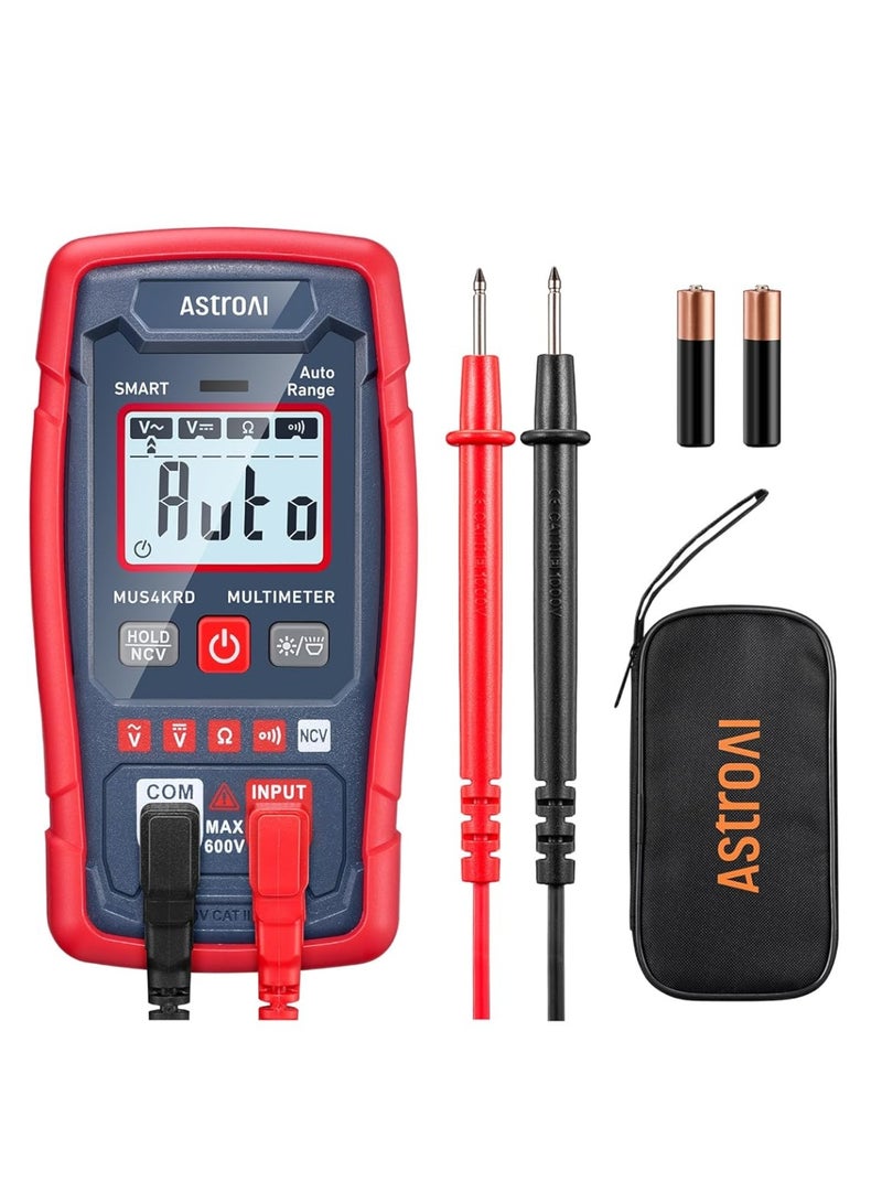 AstroAI Multimeter Tester 4000 Counts, Smart Measuring Mode, Auto-Ranging Digital Volt Meter, Fast Accurately Measures AC/DC Voltage, Resistance, Continuity, Supports a Non-Contact Voltage Function - Image 1